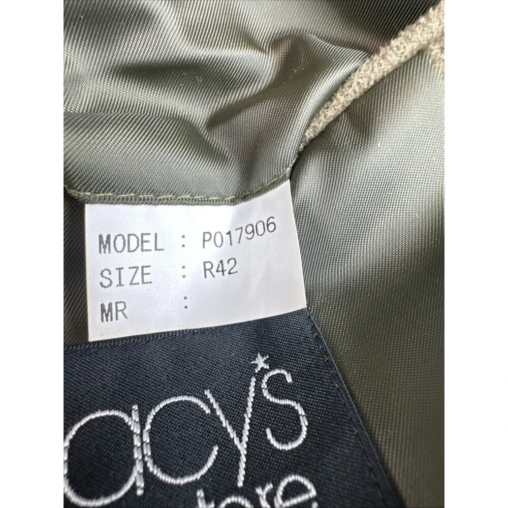 Alfani Men’s Olive Green Micro Suede Blazer Jacket Size 42 Casual Sport Coat